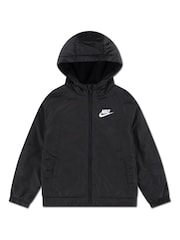 Nike Black Fleece-Lined Windbreaker Jacket - Image 1 of 4