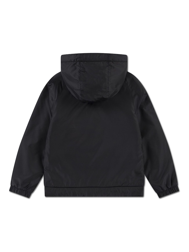 Nike Black Fleece-Lined Windbreaker Jacket - Image 2 of 4 Nike Black Fleece-Lined Windbreaker Jacket - Image 2 of 4