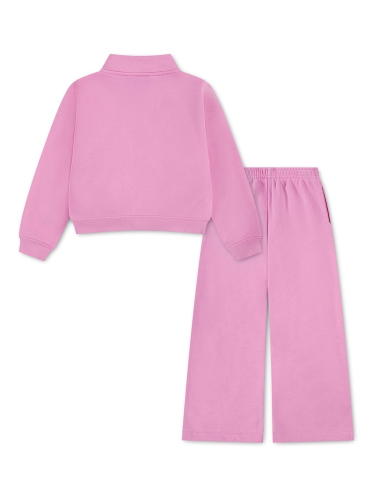 Nike Pink Standard Fleece 1/4 Zip Tracksuit - Image 2 of 3