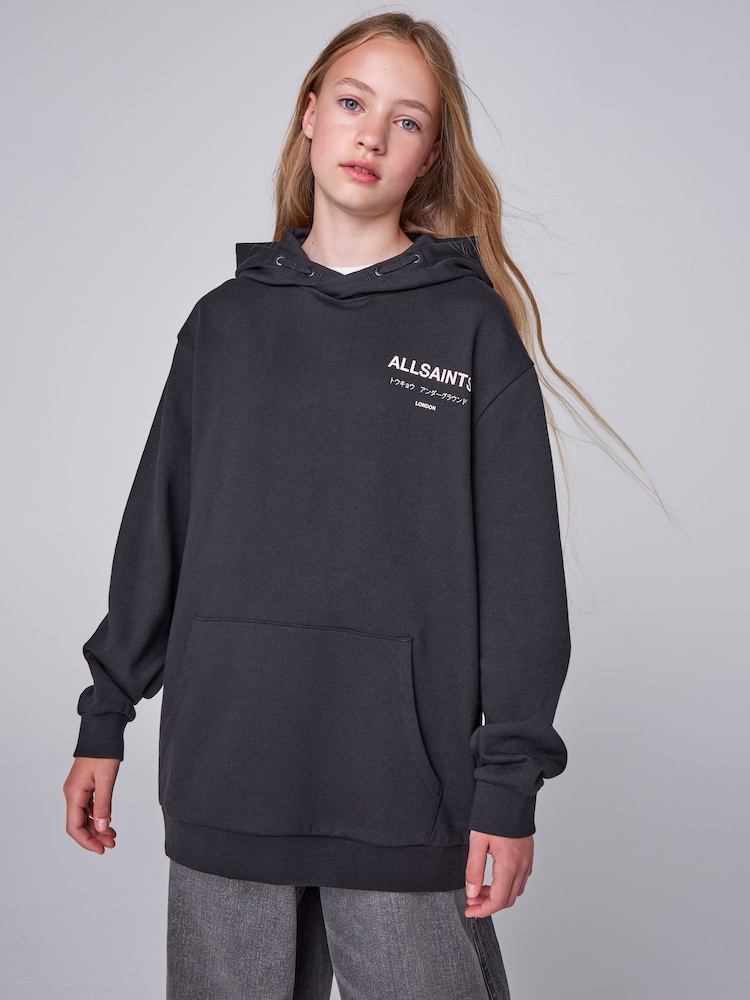 smALLSAINTS Black Underground Oversized Pullover Hoodie - Image 2 of 12 smALLSAINTS Black Underground Oversized Pullover Hoodie - Image 2 of 12