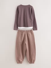 smALLSAINTS Purple Script Henley Top and Joggers Set - Image 2 of 6