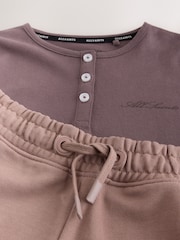smALLSAINTS Purple Script Henley Top and Joggers Set - Image 4 of 6