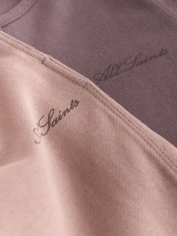 smALLSAINTS Purple Script Henley Top and Joggers Set - Image 6 of 6 smALLSAINTS Purple Script Henley Top and Joggers Set - Image 6 of 6