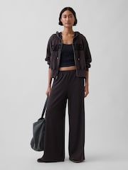 Schwarz - Gap French-Terry-Oversized- 1969 -Logo-Zip-Hoodie - Bild 3 von 4