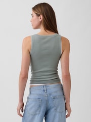 Gap Green Rib Scoop Vest - Image 2 of 3