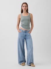 Gap Green Rib Scoop Vest - Image 3 of 3