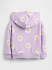 Violet marguerite - Gap Relaxed Logo French terry Sweat-shirt à capuche zippé (6mois-5ans) - Image 6 sur 7