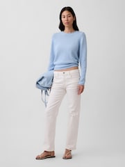 Gap White Mid Rise Relaxed Straight Jeans - Image 3 of 4