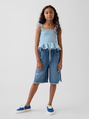 Gap Medium Wash Low Rise UltraSoft Easy Longline Denim Shorts (4-13yrs) - Image 3 of 5