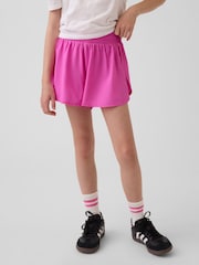 Gap Pink Quick-Dry Butterfly-Hem Run Shorts (4-13yrs) - Image 1 of 5