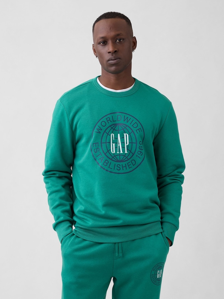 Gap Green Relaxed Graphic Sweatshirt - Image 1 of 4
