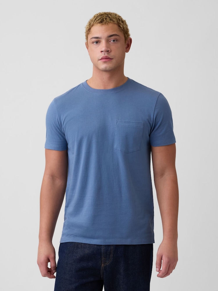 Gap Gap Blue Everyday Soft Pocke T-shirt - Image 1 of 5 Gap Gap Blue Everyday Soft Pocke T-shirt - Image 1 of 5