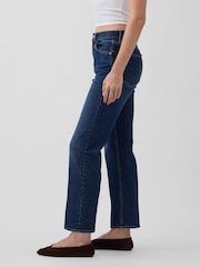 Gap Blue High Waisted 90s Slim Straight Crop Jeans - Image 3 of 4