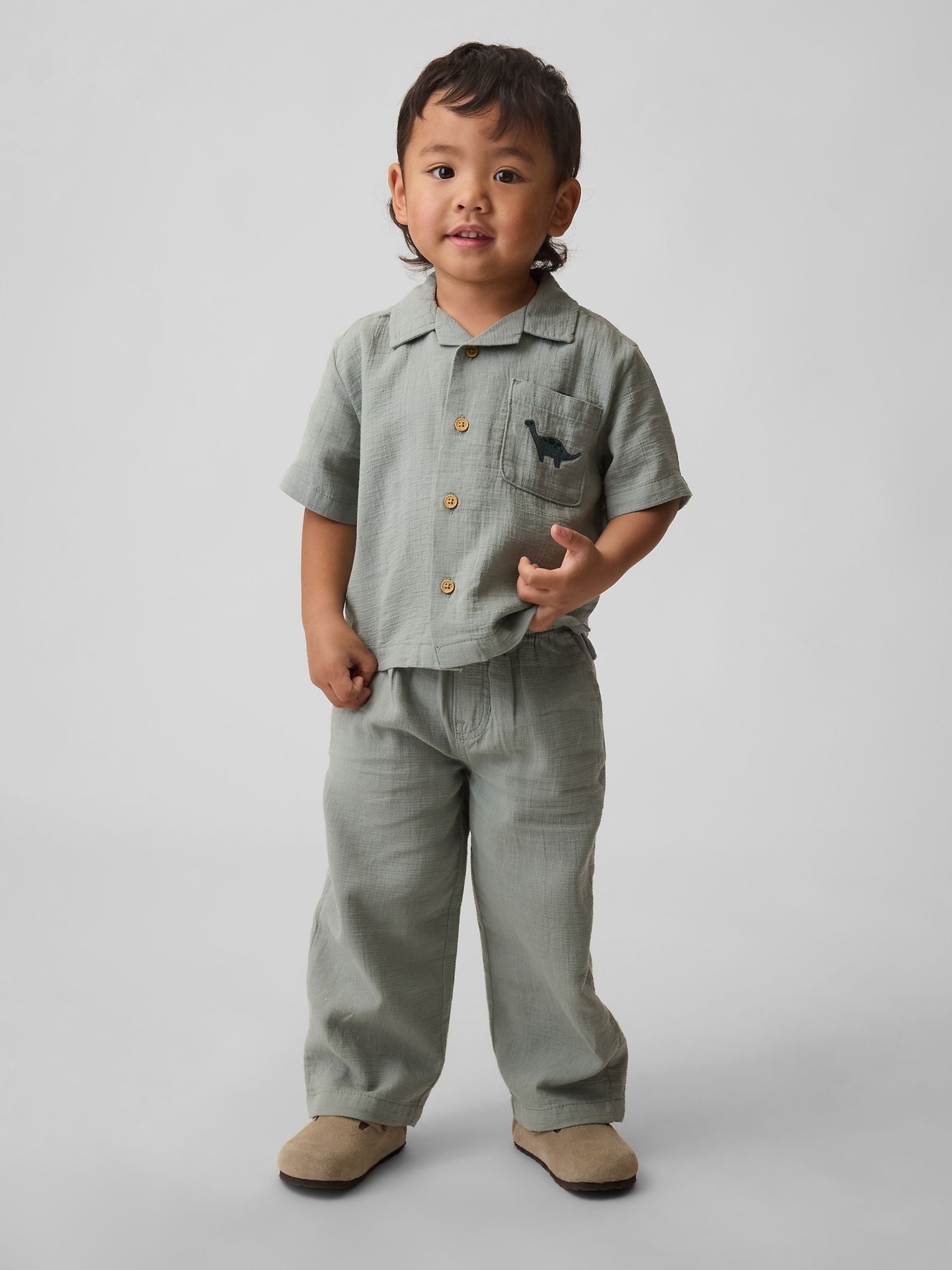 Gap Green Cotton Shirt Outfit Set (6mths-5yrs)