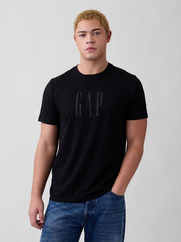 Schwarz - Gap Everyday Weiches Logo-T-Shirt - Bild 1 von 4
