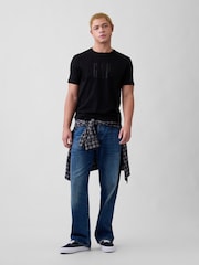 Schwarz - Gap Everyday Weiches Logo-T-Shirt - Bild 3 von 4