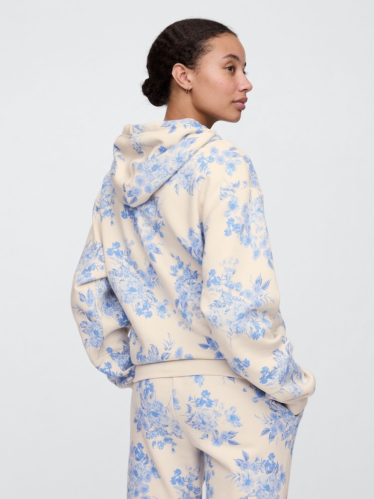 Gap Blue Floral Relaxed Logo Hoodie - Image 2 of 5