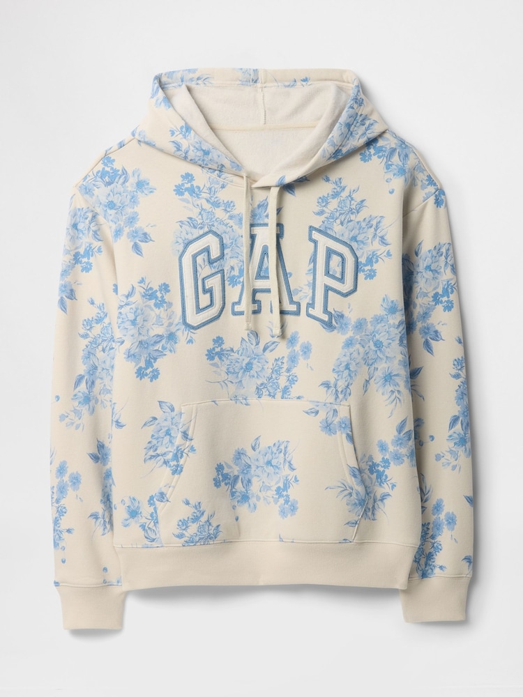 Gap Blue Floral Relaxed Logo Hoodie - Image 5 of 5