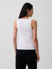 Gap White Rib Scoop Vest - Image 2 of 4