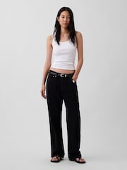 Gap White Rib Scoop Vest - Image 3 of 4