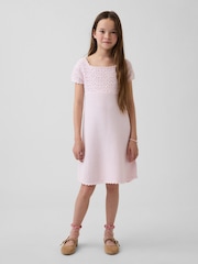 Gap Pink Crochet Knit Dress (4-13yrs) (4-13yrs) - Image 1 of 4