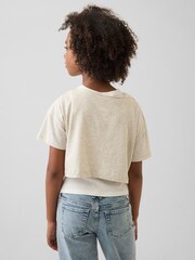 Gap Grey Oversized Wide-Neck T-Shirt (4-13yrs) - Image 2 of 4
