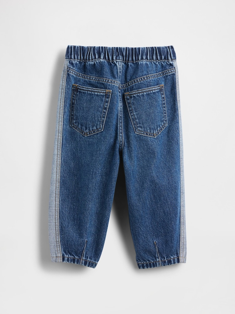 Blugi Gap în două tonuri, model Barrel (6luni-5ani) (6luni-5ani) - Imaginea 2 din 3