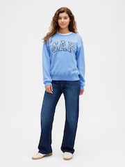 Gap Blue Floral Logo Sweatshirt - Image 3 of 5