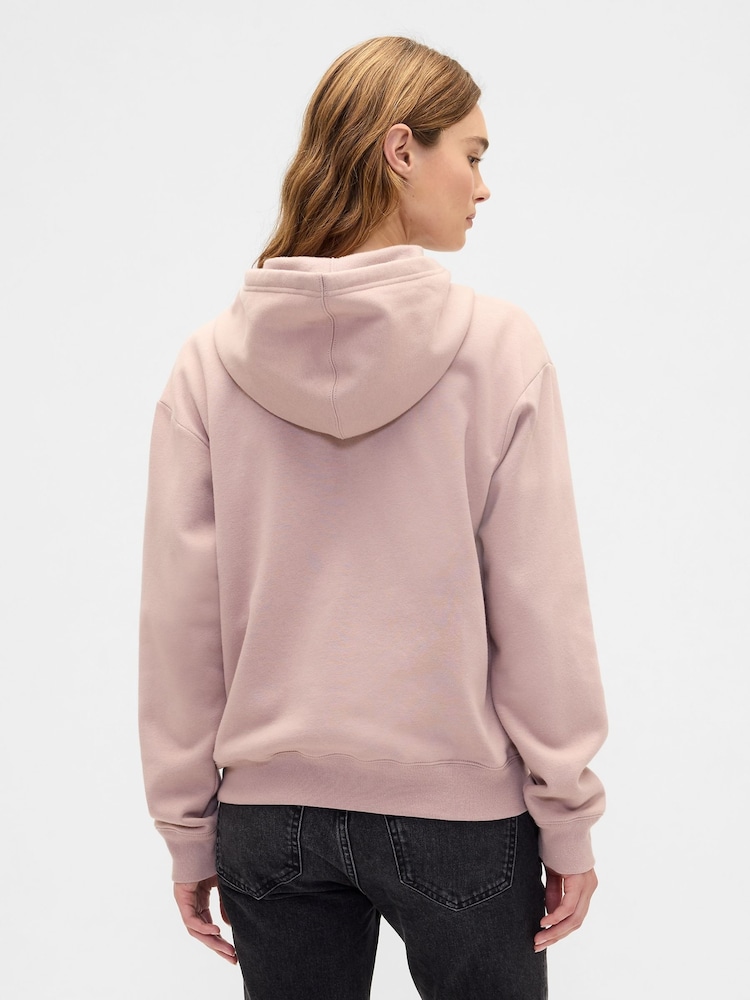 Gap Light Pink Relaxed Gap Logo Zip Hoodie - Image 2 of 5 Gap Light Pink Relaxed Gap Logo Zip Hoodie - Image 2 of 5