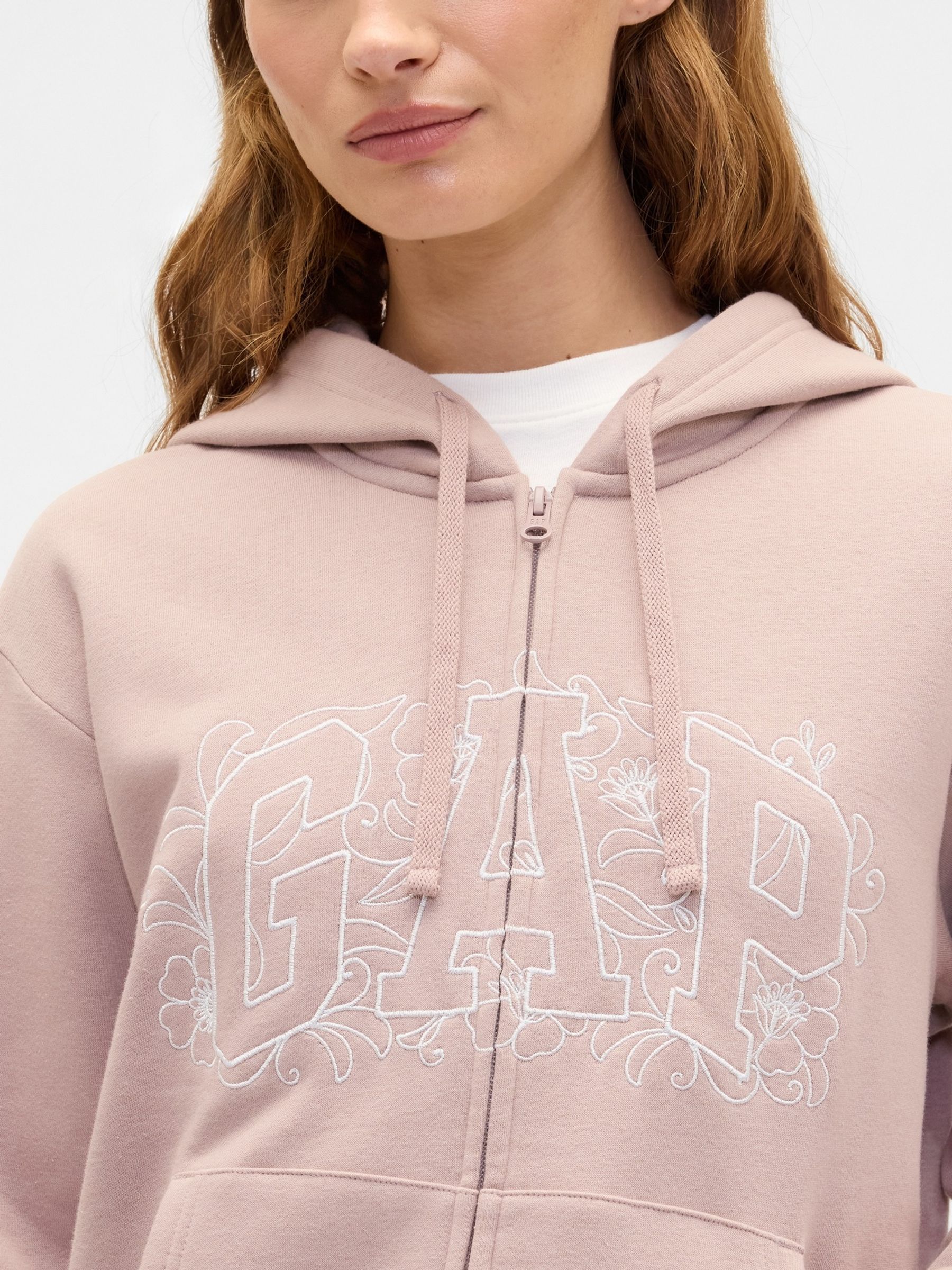 トップス gap fur zip up hoodie light pink archive Buy Gap Light Pink Relaxed Gap Logo Zip-up Hoodie from the Next UK