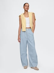 Gap Mid Rise UltraSoft Denim Stripe Easy Horseshoe Jeans - Bilde 6 av 6