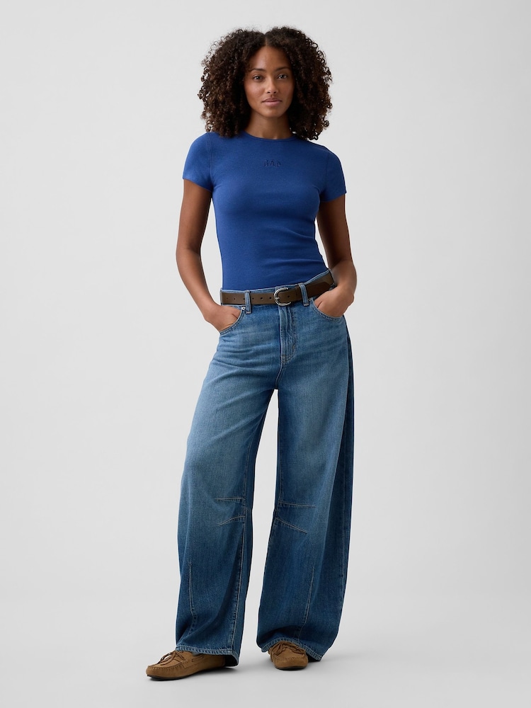 Gap Blue Modern Rib Logo T-Shirt - Image 4 of 4 Gap Blue Modern Rib Logo T-Shirt - Image 4 of 4