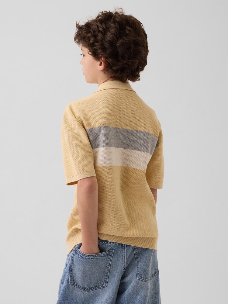 Gap Relaxed Stripe Knitted Polo Shirt (4-13yrs) - Bild 2 von 4