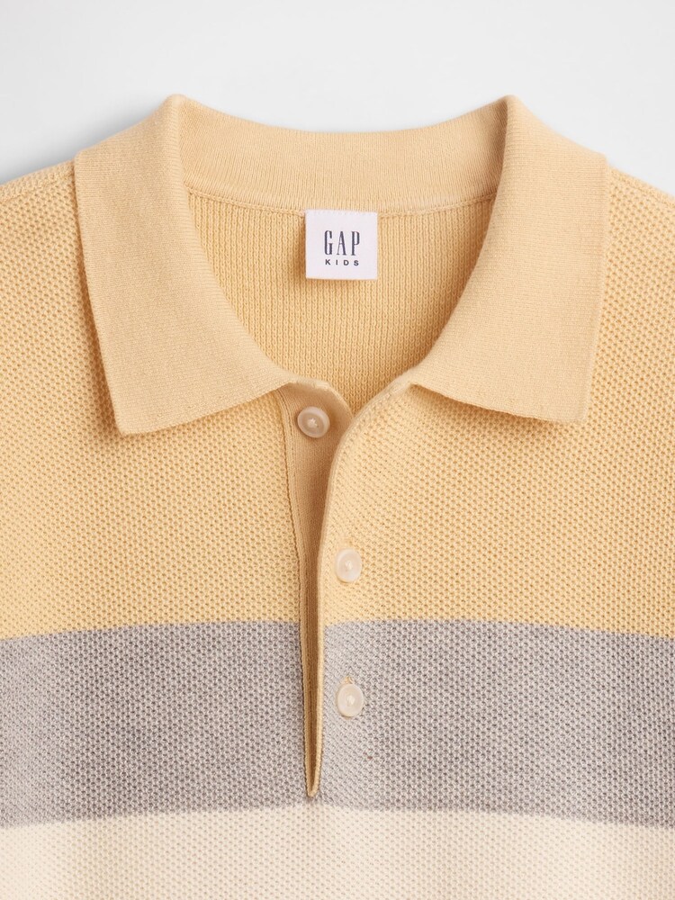 Gap Relaxed Stripe Knitted Polo Shirt (4-13yrs) - Bild 4 von 4