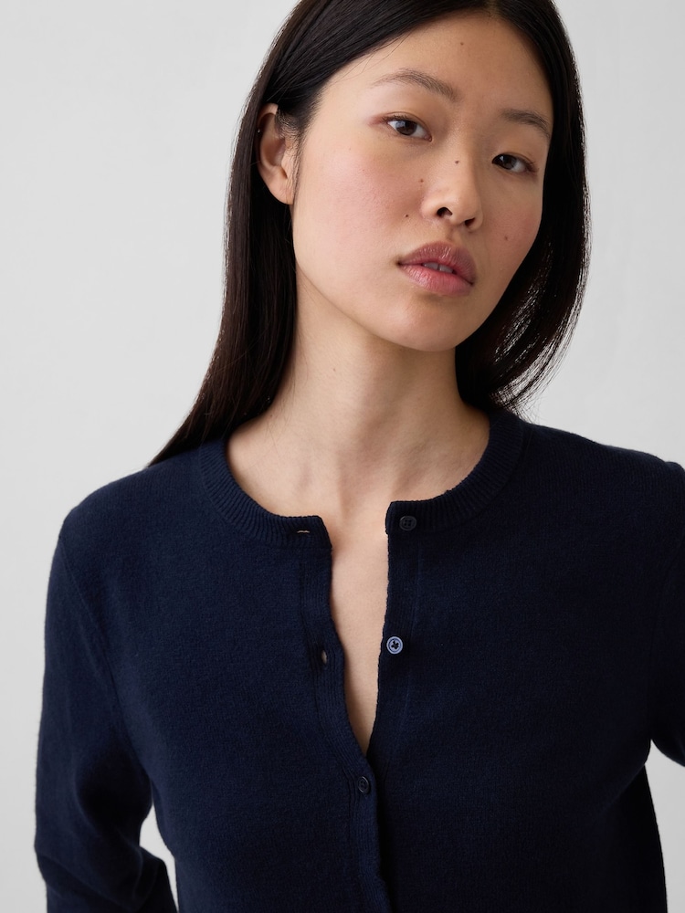 Gap CashSoft Navy Cropped Cardigan - Image 4 of 4