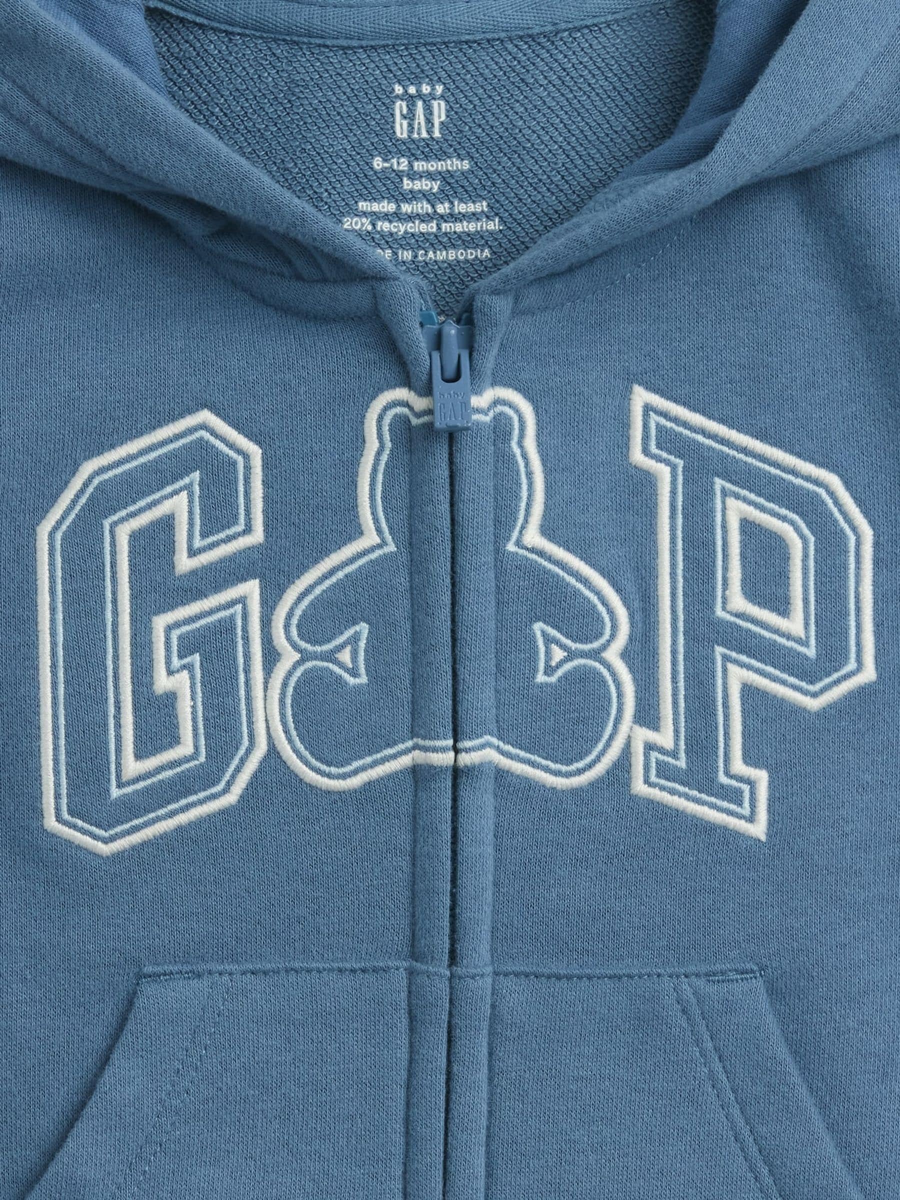 Buy Gap Blue Vintage Soft Terry Logo Zip Hoodie (0-24mths) from