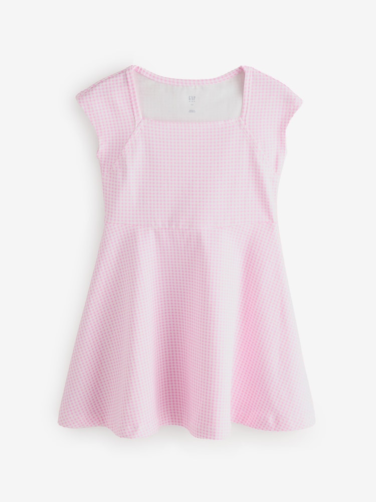 Pink mit Vichy-Karos - Gap Jersey Square-Neck Dress (4-13yrs) - Bild 1 von 4