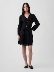 Gap Black Lace-Trim Mini Dress - Image 1 of 4