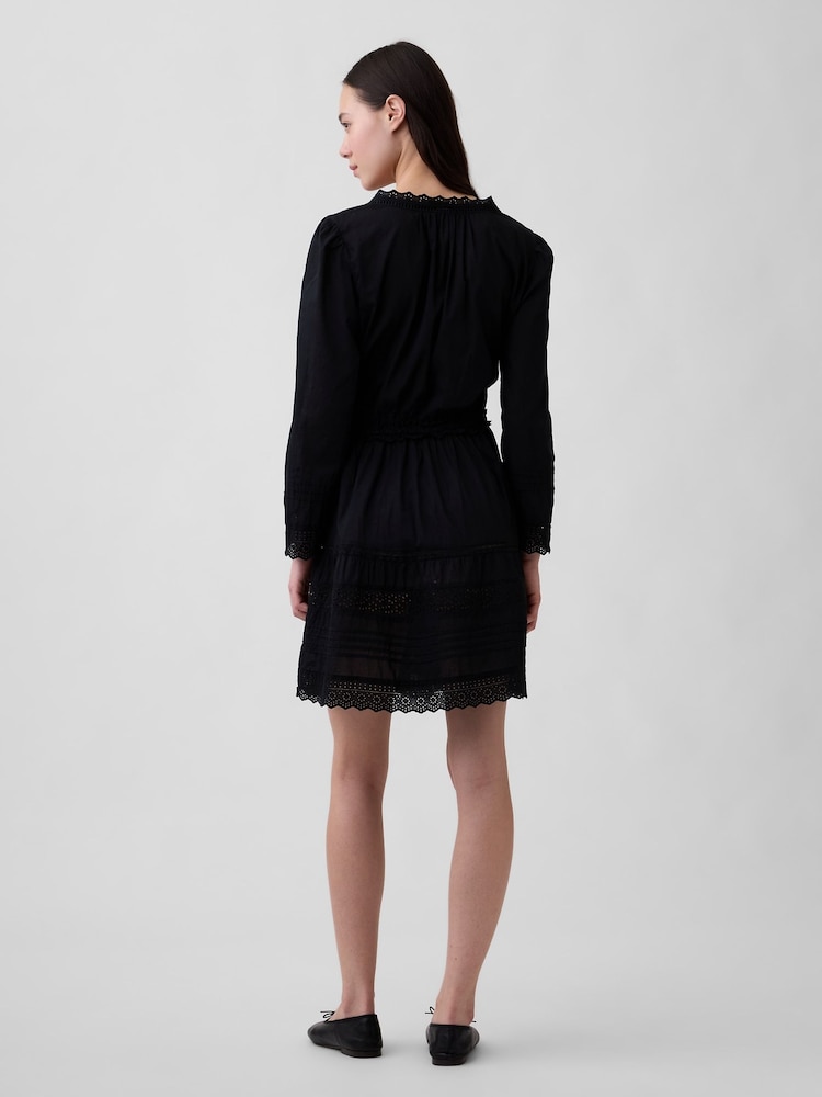 Gap Black Lace-Trim Mini Dress - Image 2 of 4
