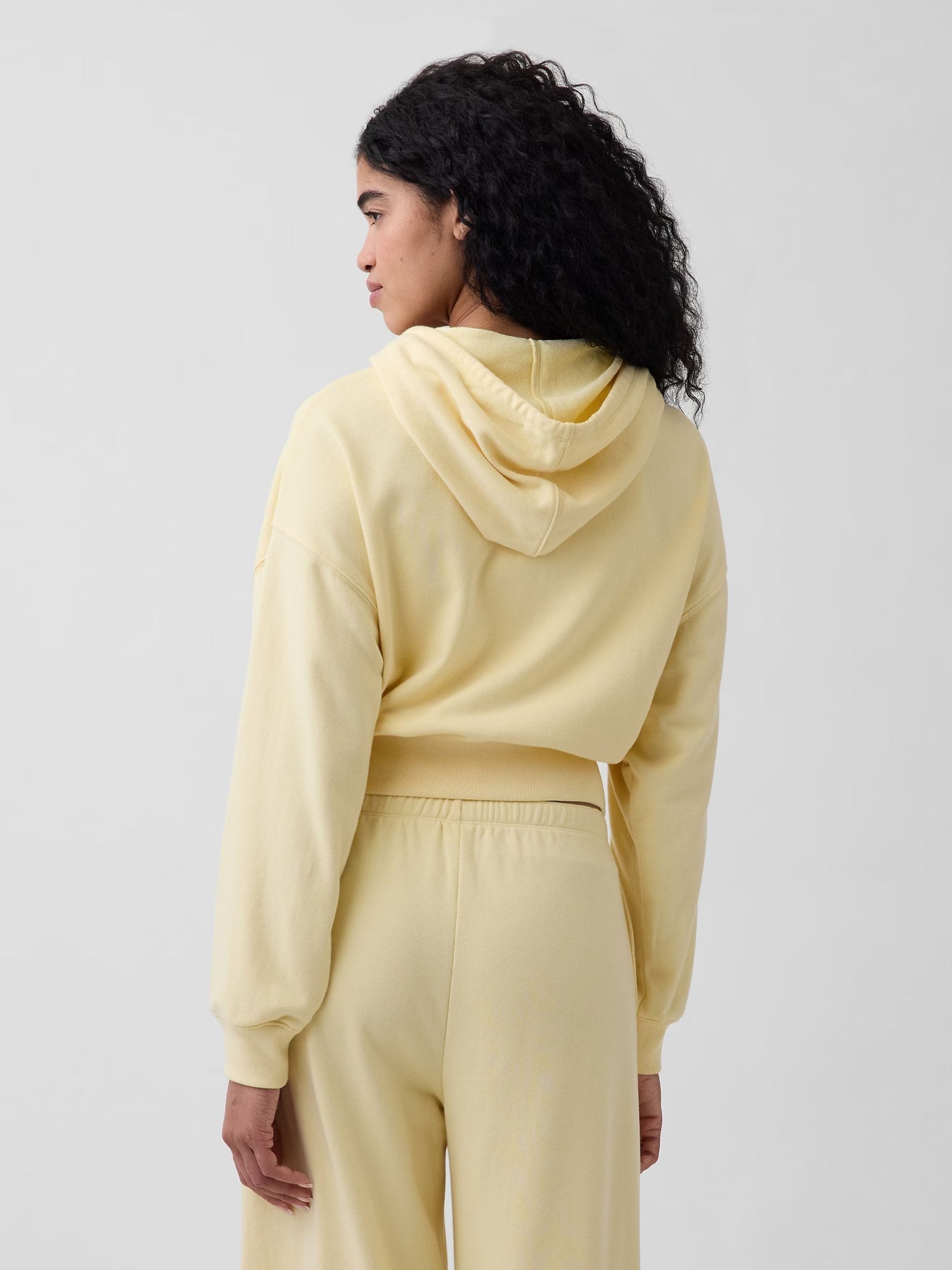 Buy Gap Yellow Oversized Logo French Terry Zip Hoodie from the