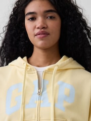 Gelb - Gap Oversized Logo French Terry Zip Hoodie - Bild 3 von 4