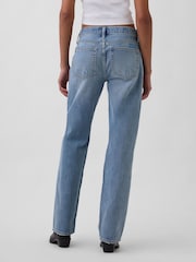 Gap Light Indigo Mid Rise Rigid Relaxed Straight Jeans - Image 2 of 4