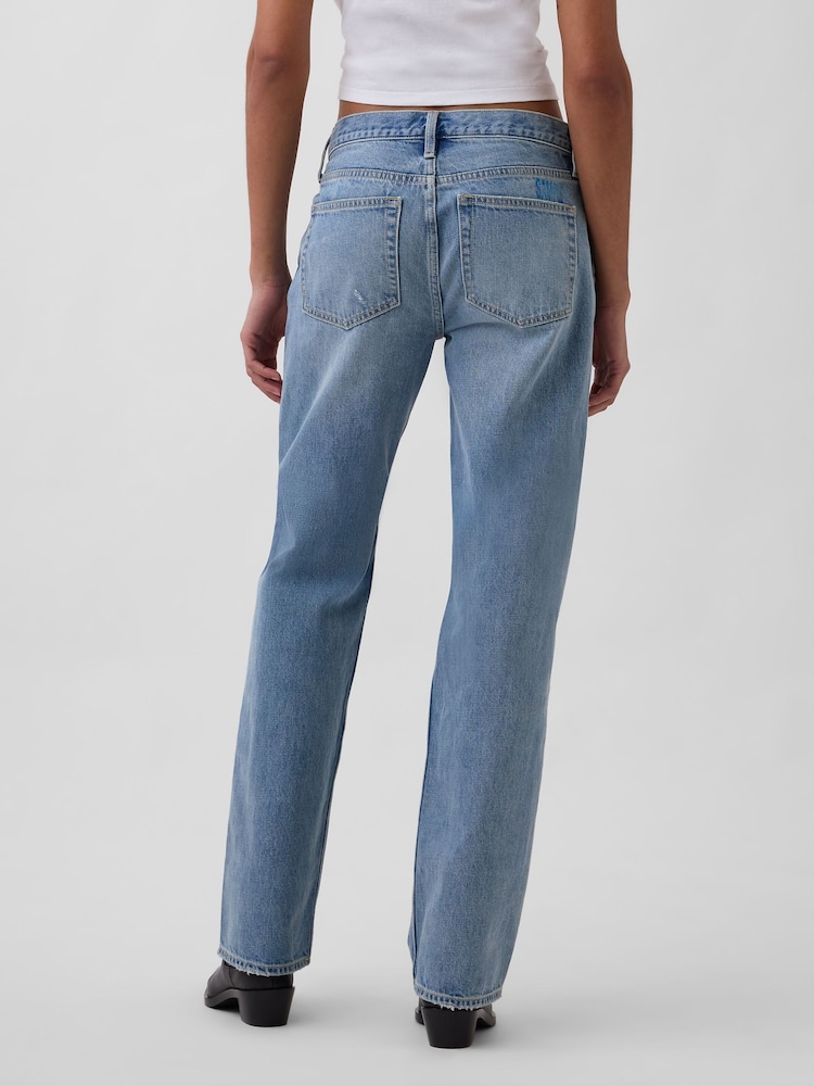 Gap Light Indigo Mid Rise Rigid Relaxed Straight Jeans - Image 2 of 4