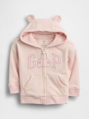 Gap Pink Vintage Soft Terry Logo Zip Hoodie (0-24mths) - Image 1 of 3