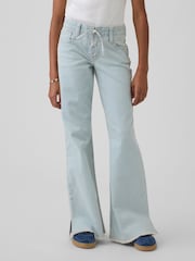 Gap Light Wash Low Rise Lace-Up Relaxed Flare Jeans (5-13yrs) - Image 1 of 6