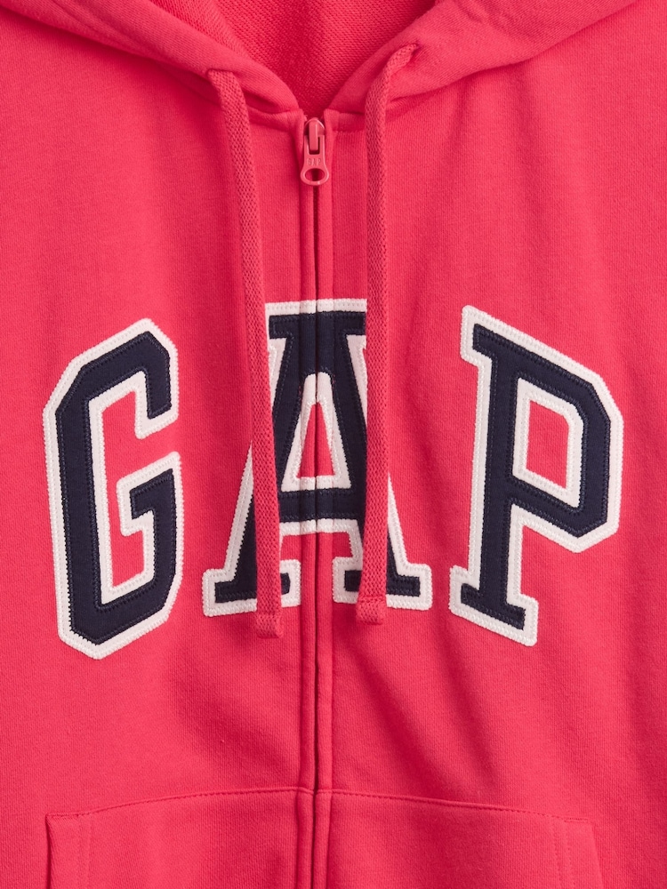 Gap Pink Relaxed Logo Zip Hoodie - Image 4 of 4