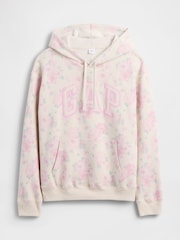 Gap Pink Floral Relaxed Logo Hoodie - Image 5 of 5