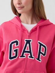Gap Pink Relaxed Logo Zip Hoodie - Image 4 of 5