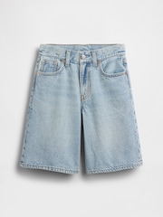 Gap Light Wash Mid Rise Longline Denim Shorts (5-13yrs) - Image 1 of 2