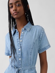 Gap Denim Elasticated waist Midi Shirtdress - Image 4 de 4